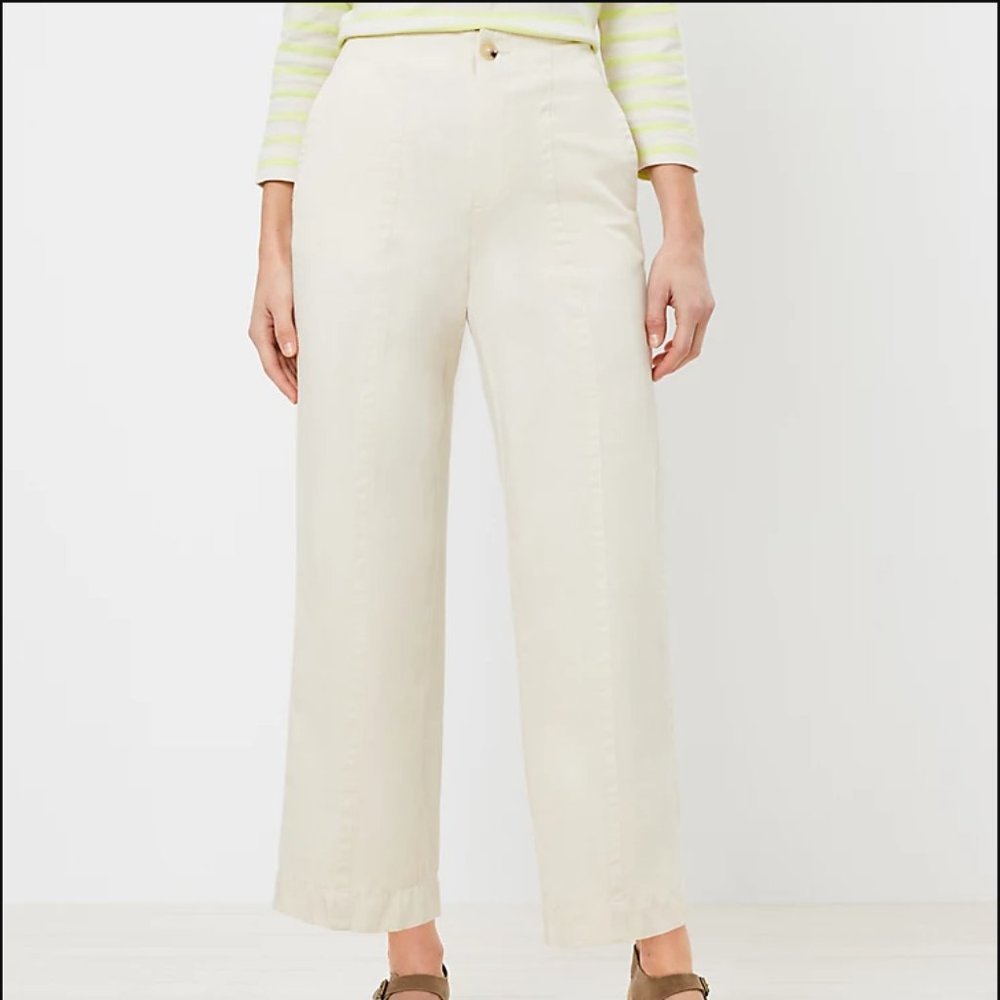 NWT Loft Curvy Slim Wide Leg Pants - Irish Cream